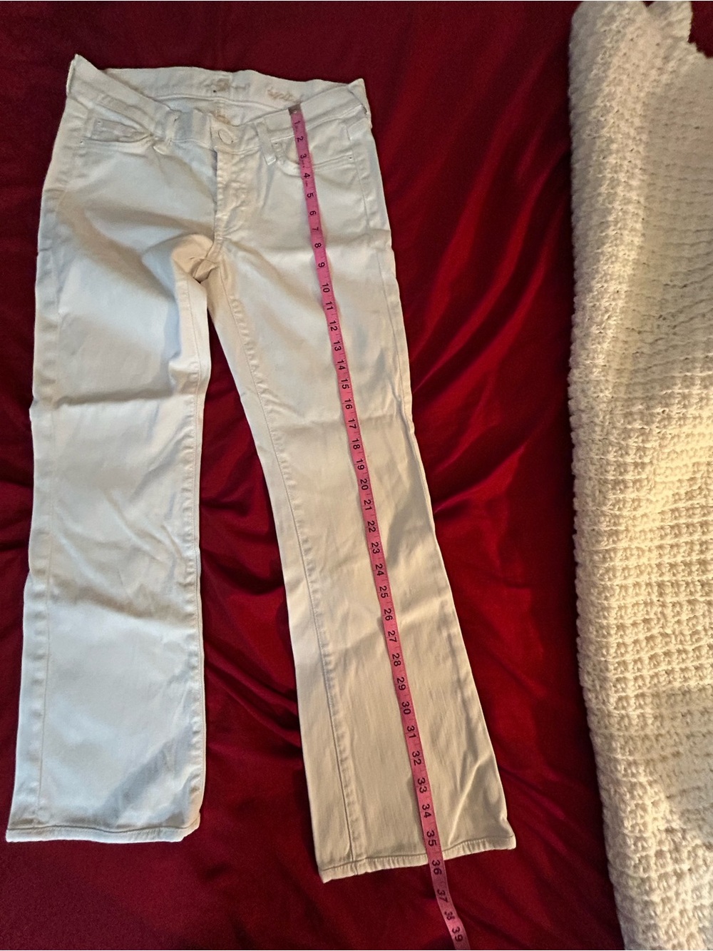 7 For All Mankind White Bootcut Jeans - Picture 12 of 13